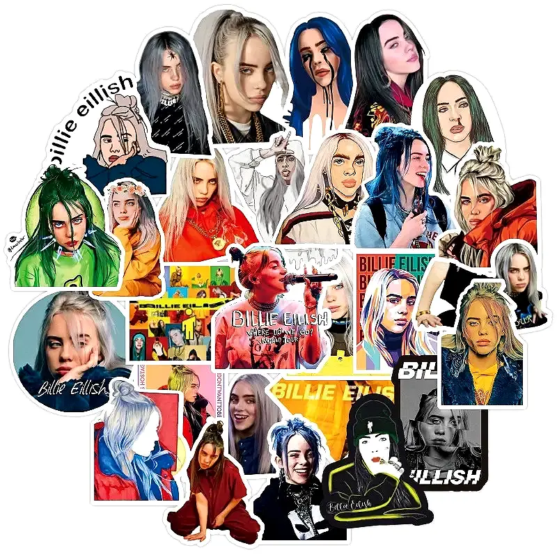 50 st Billie Eilish klistermärken