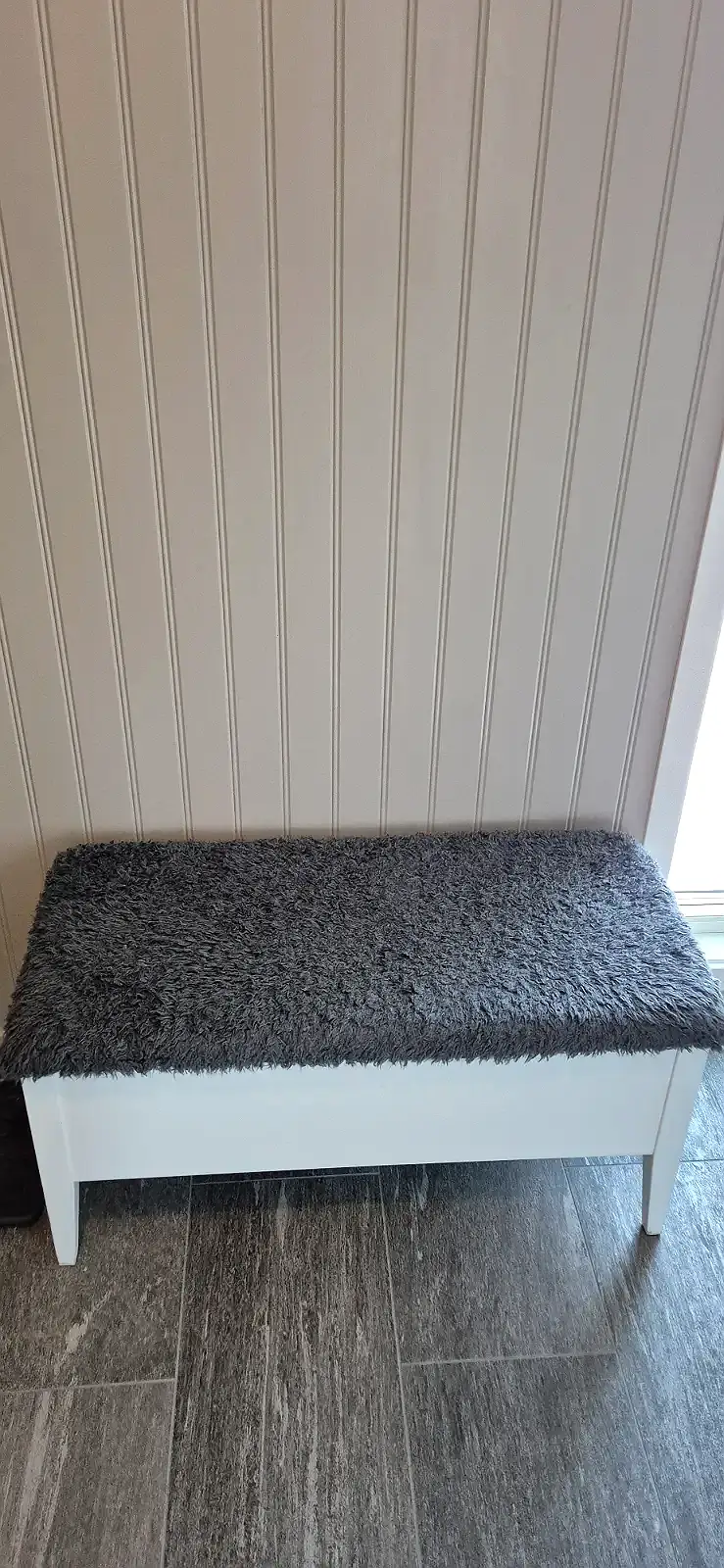 Klinte Sittbänk med förvaring grå/vit 90 cm