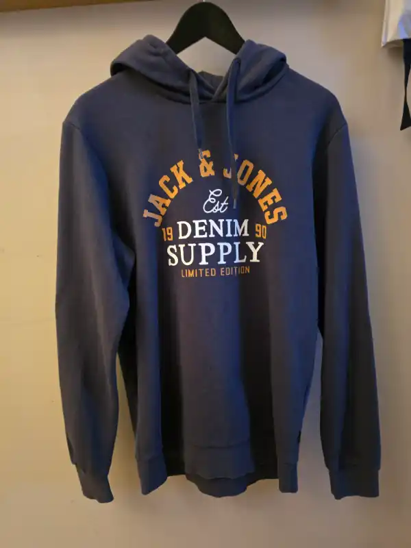 Jack & Jones Hoodie - Mörkblå med tryck