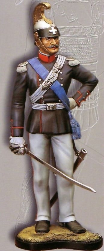 Italiensk kavaleri-officer, 120 mm resinfigur