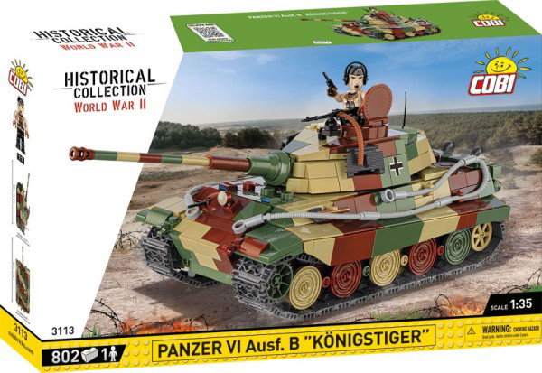 COBI-3113 TIGER 2 (Königstiger) - tung tysk stridsvagn från WW2